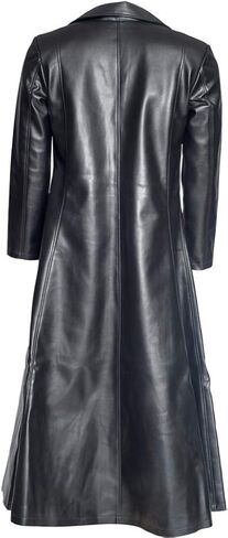 Mens Retro Leather Vintage Long Coat Trench Steampunk Gothic Jacket Overcoat Fashion Leather Gothic in Kuwait