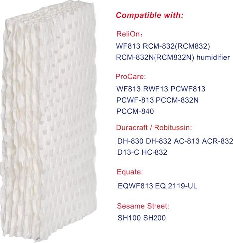 HIFROM 4Pack WF813 Replacement Humidifier Wick Filters Compatible with ReliOn RCM-832 RCM-832N ProCare PCWF813 PCWF-813 PCCM-840 Equate EQWF813 Cool Mist Humidifier Filters DH830 DH832 in Saudi Arabia