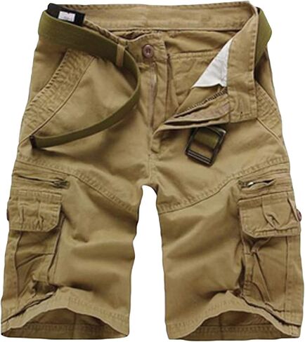 Men's Hiking Twill Cargo Shorts Casual Multi Pockets Outdoor Shorts Classic Relaxed Fit Cotton Short Pants in Kuwait