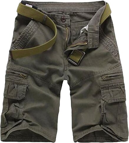 Men's Hiking Twill Cargo Shorts Casual Multi Pockets Outdoor Shorts Classic Relaxed Fit Cotton Short Pants in Kuwait