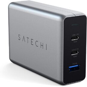 Satechi 100W USB-C PD Compact GaN Charger – Powerful GaN Tech – Compatible with 2021 MacBook Pro M1, 2020 MacBook Air M1, 2021 iPad Pro, iPhone 13 Pro Max/13 Pro/13 Mini/13 in Saudi Arabia