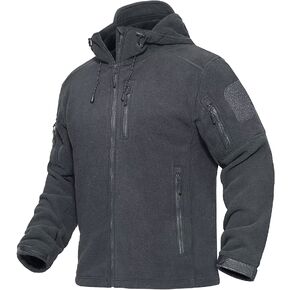 MAGCOMSEN Men's Fleece Hoodie Jacket 5 Zip-Pockets Military Tactical Coat Warm Windproof Outdoor Winter Hiking Work Outwear