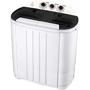 Intexca US Portable Twin Tub Mini Washing Machine w/ Spin and Dryer Function, Compact Design for College Dorms, Apartment, RV’s. Mini laundry Barrel Washer for Baby Clothes, Underwear, Delicates -Black in Kuwait