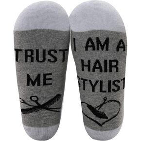 MBMSO Funny Hair Stylist Socks 2 Pairs Trust Me I Am a Hairstylist Socks Hairdresser Gifts in Saudi Arabia