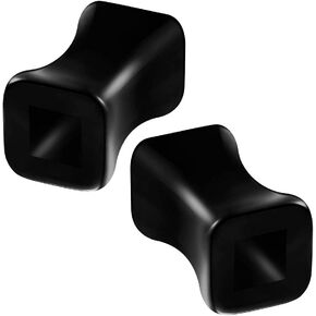 2 قطعة الاكريليك الأسود 4 جرام 5 مللي متر اللحم الأذن مقياس القرط نفق مربع مزدوج مضيئة التوصيل نقالة ثقب المجوهرات 5445 in Kuwait