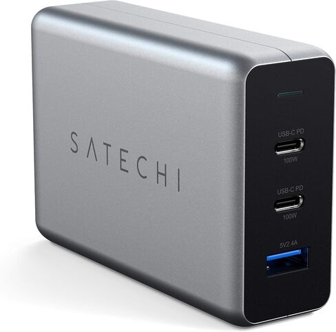 شاحن Satechi 100W USB-C PD مدمج GaN - تقنية GaN قوية - متوافق مع 2021 MacBook Pro M1، 2020 MacBook Air M1، 2021 iPad Pro، iPhone 13 Pro Max/13 Pro/13 Mini/13 in Saudi Arabia