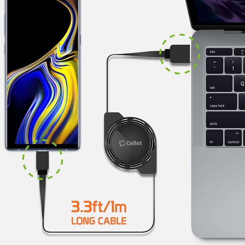 Retractable USB-C Cable, Type-C 3 Feet Charging Cable Compatible to Samsung Galaxy Z Flip, Z Fold, Note 20 S22 S21 S20 Google Pixel LG Moto iPad Mini, iPad Pro, iPad Air (USB-A to USB-C) (2Pack) in Saudi Arabia