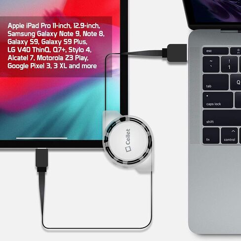 Retractable USB-C Cable, Type-C 3 Feet Charging Cable Compatible to Samsung Galaxy Z Flip, Z Fold, Note 20 S22 S21 S20 Google Pixel LG Moto iPad Mini, iPad Pro, iPad Air (USB-A to USB-C) (2Pack) in Saudi Arabia