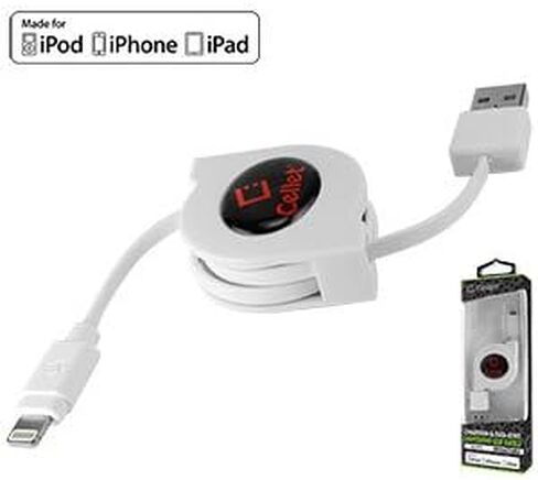 كابل Lightning iPhone قابل للسحب، سلك شحن متوافق مع Apple iPhone 14 Pro Max Plus mini 13 12 11 Xs Xr X SE 8 7 6 5 iPad Pro Air Mini 6 iPod Touch، Nano (معتمد من MFI) (أسود فاتح) in Kuwait