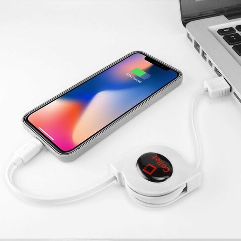 Retractable USB-C Cable, Type-C 3 Feet Charging Cable Compatible to Samsung Galaxy Z Flip, Z Fold, Note 20 S22 S21 S20 Google Pixel LG Moto iPad Mini, iPad Pro, iPad Air (USB-A to USB-C) (2Pack) in Saudi Arabia