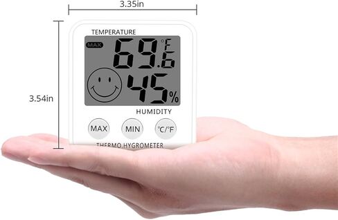 Digital Thermometer Indoor Hygrometer Humidity Meter Room Temperature Monitor Large LCD Display Max/Min Records for Home Car Office White by SoeKoa in Kuwait