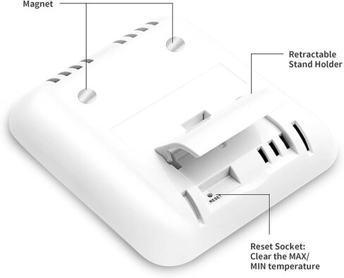 Digital Thermometer Indoor Hygrometer Humidity Meter Room Temperature Monitor Large LCD Display Max/Min Records for Home Car Office White by SoeKoa in Kuwait