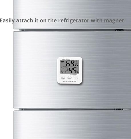 Digital Thermometer Indoor Hygrometer Humidity Meter Room Temperature Monitor Large LCD Display Max/Min Records for Home Car Office White by SoeKoa in Kuwait