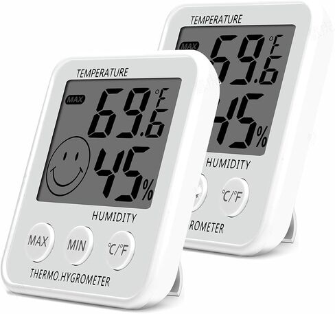 Digital Thermometer Indoor Hygrometer Humidity Meter Room Temperature Monitor Large LCD Display Max/Min Records for Home Car Office White by SoeKoa in Saudi Arabia