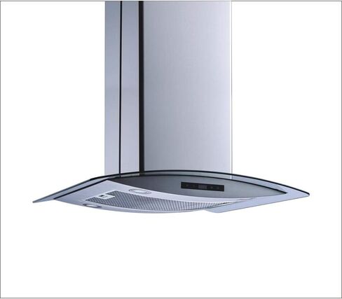 Winflo 30 In. Convertible Stainless Steel Glass Island Range Hood with Mesh Filter, 2 pcs Charcoal Filters and Touch Sensor Control in Saudi Arabia
