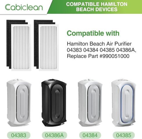 2 Pack 04383 Air Filter Compatible with Hamilton Beach 04383 Air Purifier 04384 04385 04386A HEPA Filter Replacement, 99% HEPA-grade filter, Replace Part # 990051000 in Saudi Arabia