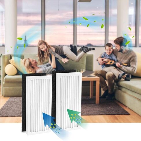 2 Pack 04383 Air Filter Compatible with Hamilton Beach 04383 Air Purifier 04384 04385 04386A HEPA Filter Replacement, 99% HEPA-grade filter, Replace Part # 990051000 in Saudi Arabia