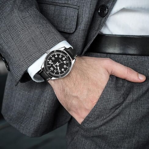 ساعات SKMEI للرجال مقاومة للماء، عصرية للأعمال، تاريخ تلقائي، حزام جلدي مقوى سهل القراءة، ساعة يد بحركة كوارتز للرجال، أسود in Kuwait