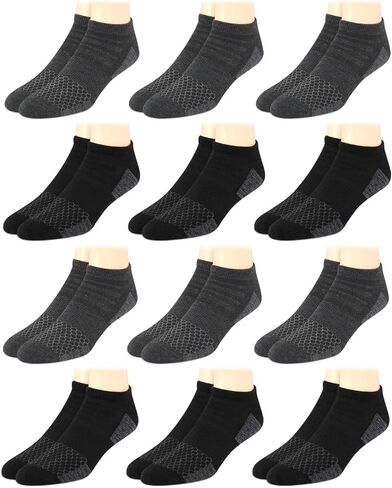 Van Heusen Mens Socks - Low Cut No Show Athletic Performance Ankle Sock Liners (12 Pack) in Saudi Arabia