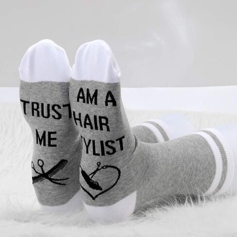 MBMSO Funny Hair Stylist Socks 2 Pairs Trust Me I Am a Hairstylist Socks Hairdresser Gifts in Saudi Arabia