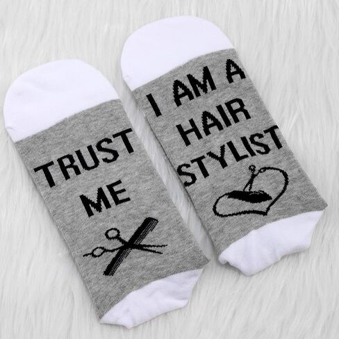 MBMSO Funny Hair Stylist Socks 2 Pairs Trust Me I Am a Hairstylist Socks Hairdresser Gifts in Saudi Arabia