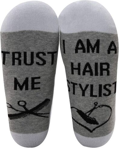 MBMSO Funny Hair Stylist Socks 2 Pairs Trust Me I Am a Hairstylist Socks Hairdresser Gifts in Saudi Arabia