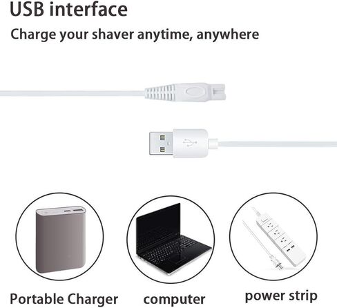 Shaver Charger for Finishing Touch Flawless Body Rechargeable Ladies Shaver Power Cord 5V Replacement Charger USB Women Trimmer Charging Cable in Saudi Arabia