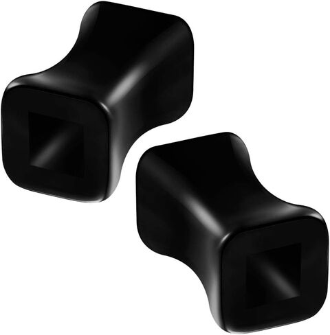 2 قطعة الاكريليك الأسود 4 جرام 5 مللي متر اللحم الأذن مقياس القرط نفق مربع مزدوج مضيئة التوصيل نقالة ثقب المجوهرات 5445 in Kuwait