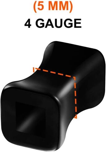 2 قطعة الاكريليك الأسود 4 جرام 5 مللي متر اللحم الأذن مقياس القرط نفق مربع مزدوج مضيئة التوصيل نقالة ثقب المجوهرات 5445 in Kuwait