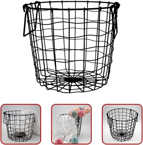 Cabilock Vintage Metal Laundry Basket Iron Storage Bin Country Basket Hamper Clothes Toy Organizer Rustic Farmhouse Decor in Saudi Arabia