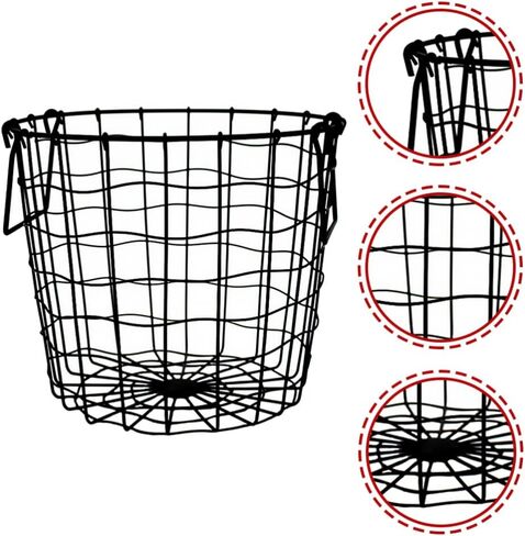Cabilock Vintage Metal Laundry Basket Iron Storage Bin Country Basket Hamper Clothes Toy Organizer Rustic Farmhouse Decor in Saudi Arabia