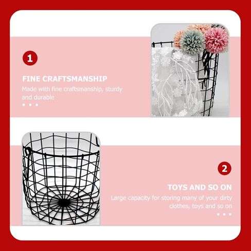 Cabilock Vintage Metal Laundry Basket Iron Storage Bin Country Basket Hamper Clothes Toy Organizer Rustic Farmhouse Decor in Saudi Arabia