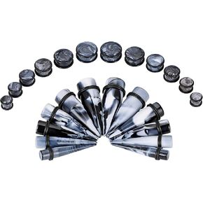 Stuppendux 24PCS 00G-13/16 10mm-20mm Acrylic Big Gauges Kit Ear Stretching Tunnels Plugs Tapers Expander