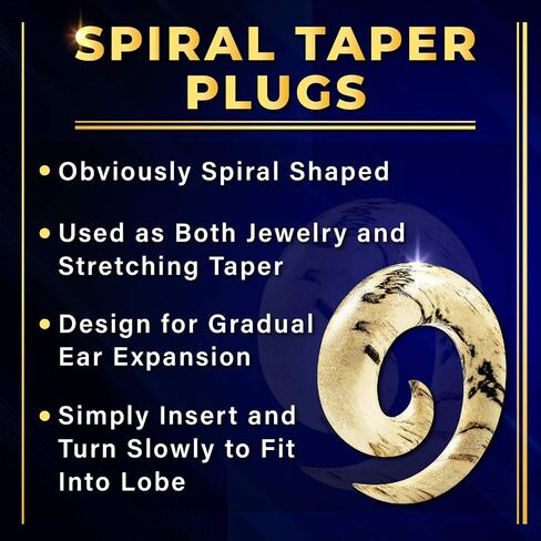 Pair of Tamarind Wood Spiral Coil Taper Piercing Jewelry Ear Plugs Stretching Expander Earring Lobe in Saudi Arabia