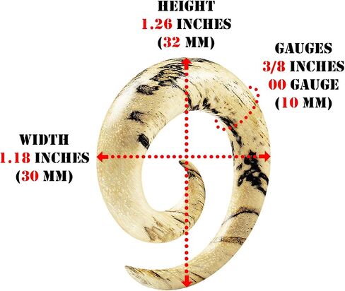 Pair of Tamarind Wood Spiral Coil Taper Piercing Jewelry Ear Plugs Stretching Expander Earring Lobe in Saudi Arabia