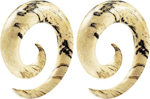 Pair of Tamarind Wood Spiral Coil Taper Piercing Jewelry Ear Plugs Stretching Expander Earring Lobe in Saudi Arabia