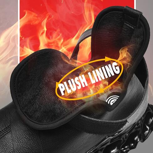 Comanier Mens Hiking Boots Winter Warm Snow Boots Waterproof Leather Insulated Backpacking Outdoor Shoes in Kuwait