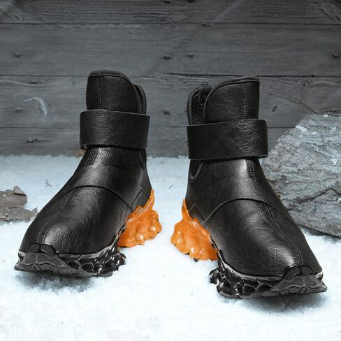 Comanier Mens Hiking Boots Winter Warm Snow Boots Waterproof Leather Insulated Backpacking Outdoor Shoes in Saudi Arabia