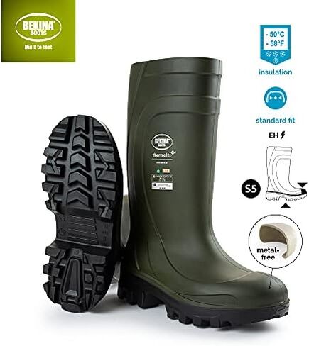 أحذية Bekina Thermolite IceShield S5 المعزولة من Wellington للرجال والنساء - أحذية عمل خفيفة الوزن مقاومة للماء وغير قابلة للانزلاق للرجال والنساء in Kuwait