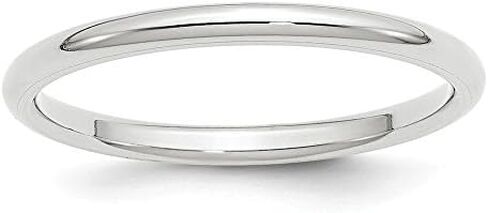Solid 14k White Gold 2mm Comfort Fit Plain Classic Wedding Band Ring in Saudi Arabia