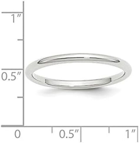 Solid 14k White Gold 2mm Comfort Fit Plain Classic Wedding Band Ring in Saudi Arabia