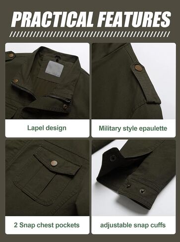 Pursky Men's Military Jacket Casual Washed Cotton Hooded Canvas Coat Fall Coat in Kuwait