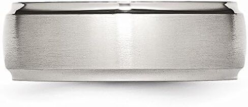 Solid Stainless Steel Bevel Step Edge 8mm Men's Matte Brushed Finish and Plain Classic Wedding Band Ring in Saudi Arabia