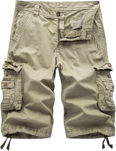 Erston Mens Camo Cargo Shorts Relaxed Fit Lightweight Multi Pocket Camouflage Outdoor Twill Cargo Shorts in Kuwait