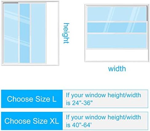 سدادة نافذة مكيف الهواء المحمولة من Perfi Filters للنافذة المنزلقة - طول قابل للتعديل 40 بوصة - 64 بوصة - سهل الاستخدام - لا يتطلب الحفر - مقاوم للأشعة فوق البنفسجية ومقاوم للمطر ويقلل الضوضاء in Kuwait