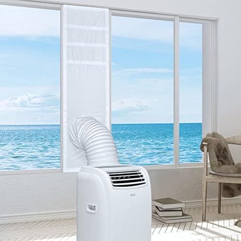 سدادة نافذة مكيف الهواء المحمولة من Perfi Filters للنافذة المنزلقة - طول قابل للتعديل 40 بوصة - 64 بوصة - سهل الاستخدام - لا يتطلب الحفر - مقاوم للأشعة فوق البنفسجية ومقاوم للمطر ويقلل الضوضاء in Kuwait