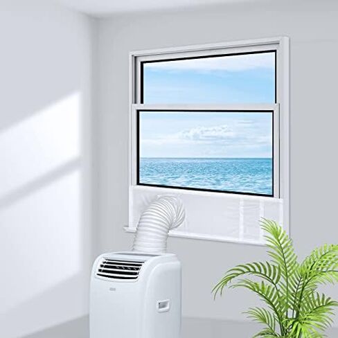 سدادة نافذة مكيف الهواء المحمولة من Perfi Filters للنافذة المنزلقة - طول قابل للتعديل 40 بوصة - 64 بوصة - سهل الاستخدام - لا يتطلب الحفر - مقاوم للأشعة فوق البنفسجية ومقاوم للمطر ويقلل الضوضاء in Kuwait