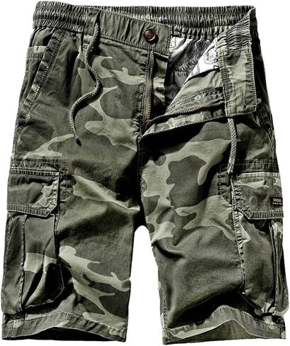 chouyatou Men's Drawstring Waist Camouflage Printed Outdoor Summer Cargo Shorts in Saudi Arabia