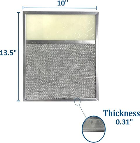 2-Pack Air Filter Factory 10 x 13-1/2 x 5/16 Inches Range Hood Aluminum Lens Grease Filters in Saudi Arabia