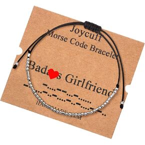 Inspirational Morse Code Bracelets Motivational Encouragement Memorial Unique Gifts String Stainless Steel Friendship Adjustable Silver Bracelets for Women Men Teacher Sister Mom Mama Daughter Aunt Teenager Mothers Day Birthday Christmas Graduation in Saudi Arabia